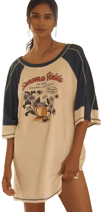 Anthropologie Oversized Graphic Sleep T-Shirt