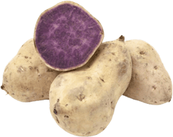 Okinawa Purple Sweet Potato, Hawaii Purple Potato, (White Skin Purple Flesh). Excellent Yields and Flavor. Stores Well. (1 LB)