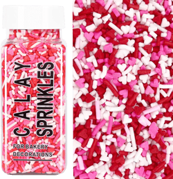 Valentines Sprinkles for Baking, 3.53oz White Red Pink Jimmies and Heart Sprinkles for Cake Decorating, Valentine Sprinkles for Cookies, Cupcake, Ice Cream, Cake