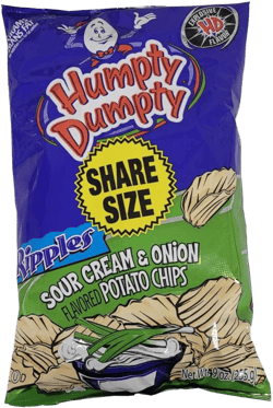 Humpty Dumpty Potato Chips, 9 Ounce, 4 Count, New Larger Family Size Bags (Sour Cream & Onion)