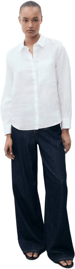 MANGO Women's Linen Button-Up Shirt
