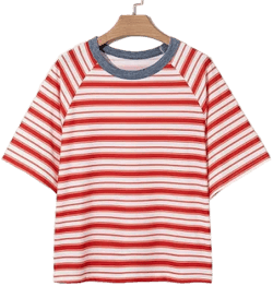 Women's Y2k Striped Sleeve T-Shirt