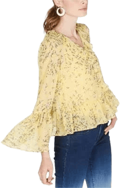 I-N-C Women's Floral-Print Ruffled Blouse
