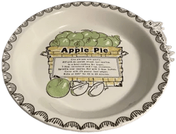 Vintage Apple Pie Recipe Pie Plate
