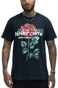 Fashion Nova Men's Good Things Never Come Short Sleeve Tee Shirt