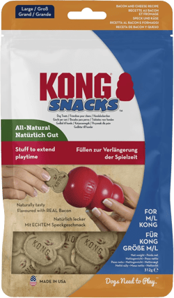 KONG - Snacks - All Natural Dog Treats Classic Rubber Toys - Bacon and Cheese Flavor for Large Dogs (11 Ounce) 11 Ounce (Pack of 1) Standard Packaging