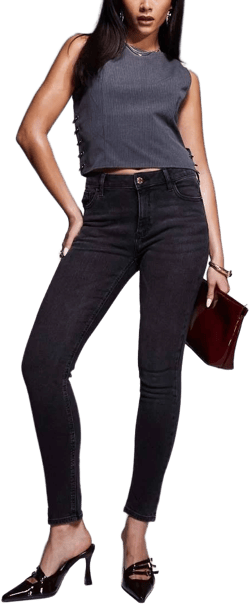River Island Women's Mid Rise Skinny Jeans