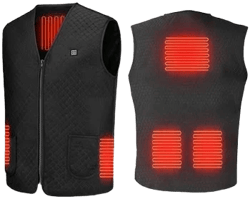 Adjustable Heated Vest with 5 Heating Zones and 3 Heating Gear