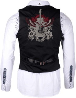 Rock Roll N Soul Men's Guitar Wings Button Up Vest