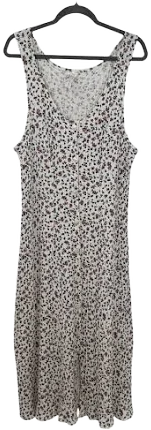 Cottagecore Ribbed Floral Maxi Dress