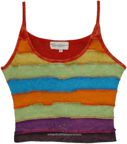 TLB Funky Cropped Cotton Tank Top