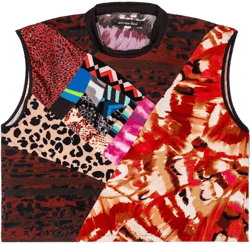 Mixed Print Cropped Tank Top