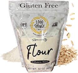 1000 Springs Mill Organic Oat Flour - Non-GMO, Gluten-Free, Baking Flour with Resealable Bag - Healthy Flour for Pancakes, Cookies, Pastries, Savory Sauces, and Soups - 2 lb. Bag
