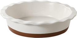DOWAN Deep Pie Pan for Baking, 9 Inch Round Baking Dish Non-Stick with Ruffled Edge, Ceramic Pie Plate 56 OZ Pie Dish for Quiche, Tart, Apple Pies, Pot Pies, Oven Safe Dish, Alabaster White 56OZ