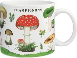 Cavallini Vintage Mug, Ceramic Mug, Mushroom Design