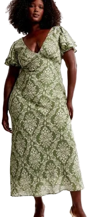 Abercrombie & Fitch Women's Ruffle Sleeve Maxi Dress
