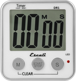 Escali Extra Large Display Digital Timer: Magnetic Kitchen Timer, Backlit LCD, Freestanding, Stainless Steel, Battery Included