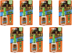 Gorilla Super Glue Gel, 15 Gram, Clear, (Pack of 7)