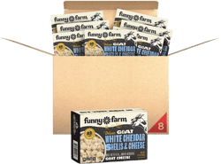 Funny Farm A2 Milk Macaroni and Cheese | Pasta with White Cheddar Flavor - Goat Cheese Mac and Cheese Dinner Bundle (Bulk 8 Pack) | A2 Goat Milk Cheese Pasta Sauce Packet with Elbow Macaroni Noodles - Goats Milk Based White Cheddar Mac n Cheese