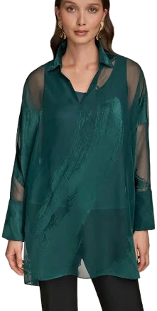 Donna Karan Women's Brushstroke Burnout Tunic