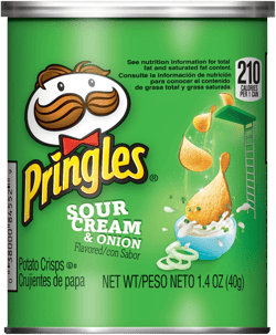 Pringles Potato Crisps Chips, Sour Cream and Onion Flavored, Grab and Go, Bulk Size, 16.8 oz (Pack of 12, 1.4 oz Cans)