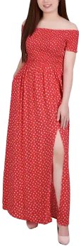 NY Collection Smocked Bodice Maxi Dress