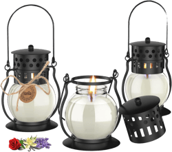 Scented Candles for Home, 3 Pack Retro Lantern Aromatherapy Candles for Home Scented, Lavender Candles Set, Soy Jar Candle Gifts for Women Men (Vanilla, Rose, Lavender) Lavender, Vanilla, Rose