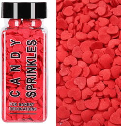 Valentines Sprinkles, Red Heart Sprinkles for Cake Decorating, Heart Sprinkles Edible for Baking, Ice Cream, Cookies, Cupcake Topper