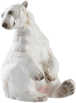 Polar Bear Figurine, 8.7" by Nymphenburg Porcelain