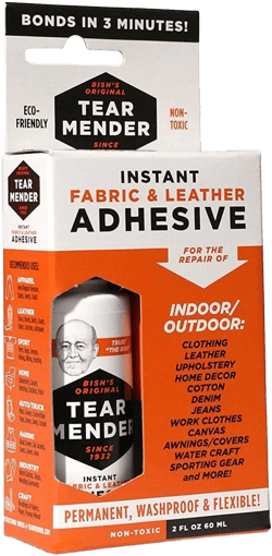 Bish's Tear Mender Instant Fabric and Leather Adhesive Kit with Patch