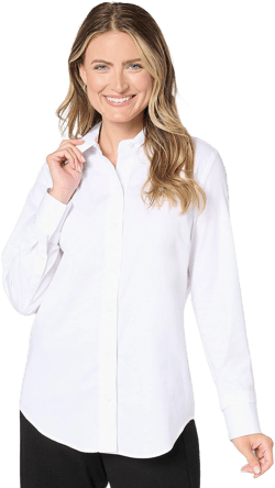 Stacy London Core Poplin Button-Front Top