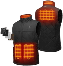 ororo Men's Heated Quilted Vest with 4 Heating Zones
