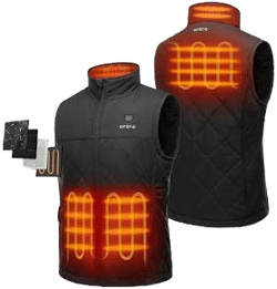 ororo Men's Heated Quilted Vest with 4 Heating Zones