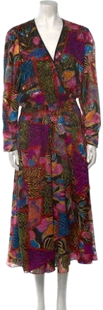 Vintage Floral Print Long Dress