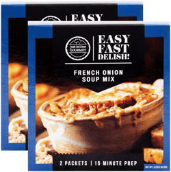 Just In Time Gourmet French Onion Soup Mix, 2 Soups in Box, Quick and Easy Fool-proof Recipe, Simple Ingredients, Hearty Flavors, Must-Have Pantry Item for Classic Comfort Food