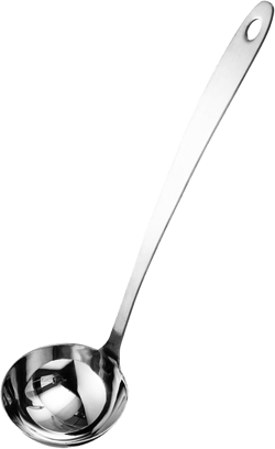 Professional Stainless Steel Soup Ladle, 10.5" Comfort Grid, Long Ergonomic Handle, Durable Kitchen Utensil for Cooking, Stirring, Serving Soups, Heavy-Duty Metal, Dishwasher Safe