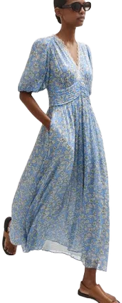 Me+em Women's Evening Primrose Crinkled Georgette Maxi Dress