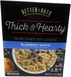 Better Oats, Blueberry Muffin Instant Oats, 15.1oz Box (Pack of 3)