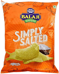 Balaji Simply Salted (salted potato chips) - 150g - (pack of 4)