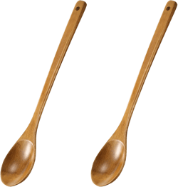 2 Pieces 16.5 Inch Wooden Mixing Spoon with Long Handle Non Stick Cookware Wooden Spoons for Stirring, Mixing, Boiling, Burlywood, 74 g
