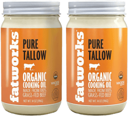 Fatworks Organic Grass-Fed Beef Tallow, Certified Organic Non-Gmo Pasture-Raised Beef Tallow, sourced from several small family ranchers, KETO friendly, exclusive to Fatworks, 14 oz. 14 Ounce (Pack of 1)