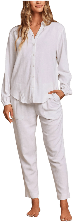 Barefoot Dreams Women's Malibu Collection Linen Blend Sleep Top