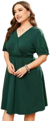A-Line Flare Wrap Midi Dress