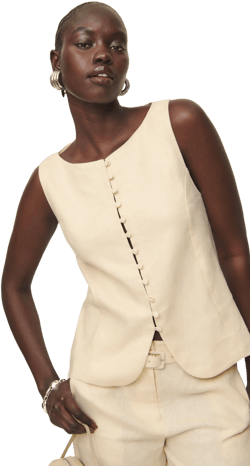 Reformation Addison Linen Top