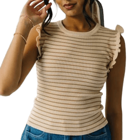 Yara Ruffle Sleeve Knit Blouse