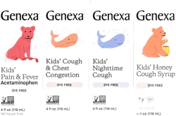 Genexa Kids' Clean Cough Medicine & Honey Cough Syrup, Pain & Fever Reducer Value 4-Pack, Dye Free, 0% Artificial Additives, Cough Care for Children, Fever & Pain Reliever, 16 fl oz (4 Bottles) Blueberry & Honey Pain & Cough 4 Pack