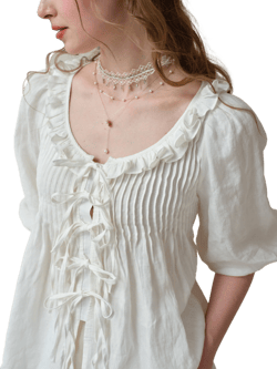 Victorian Vintage Linen Blouse