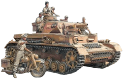Tamiya German Tank Panzer IV Ausf.F & Motorcycle Model Set