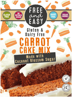 Free and Easy Carrot Cake Mix, 350g - Award-Winning, Organic, Vegan & Gluten-Free