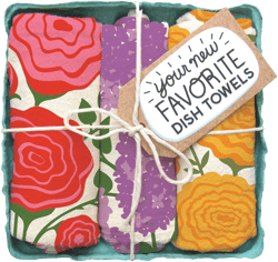 Edible Flowers Tea Towel Set of 3